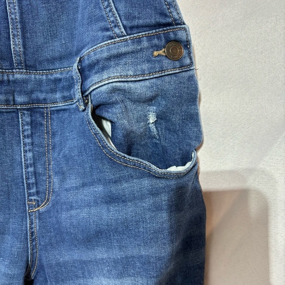 SOHO by New York and Company Distressed Blue Denim Overall Jeans Workwear Size M - Picture 5 of 15